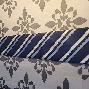Nautica Navy Silk Tie with Light Blue and White Stripes